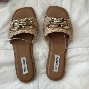 Gene Raffia Square toe sandals